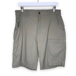 Rustic Ridge Fishing Hiking Outdoor Cargo Pocket Flat Front Tan Shorts Men Large